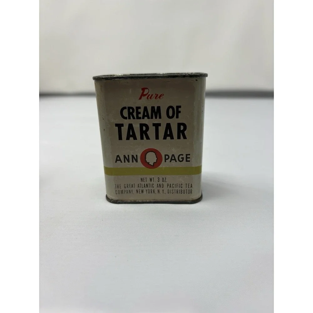 Ann Page Cream of Tartar Spice Tin Vintage Metal Retro Advertising Cottage Core